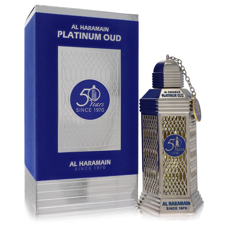 Al Haramain 50 Years Platinum Oud Eau De Parfum Spray (Unisex) By Al Haramain 3.3 oz
