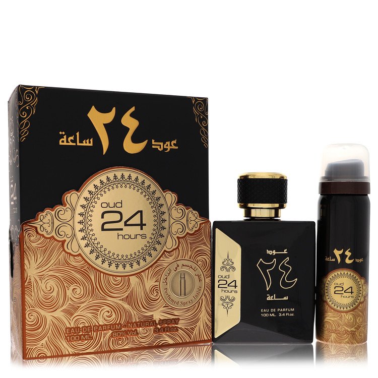 Ard Al Zaafaran Oud 24 Hours Eau De Parfum Spray + 1.7oz Perfumed Spray (Unisex) By Al Zaafaran 3.4 oz