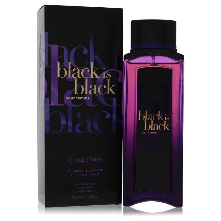 Black Is Black Eau De Parfum Spray By Nu Parfums 3.3 oz