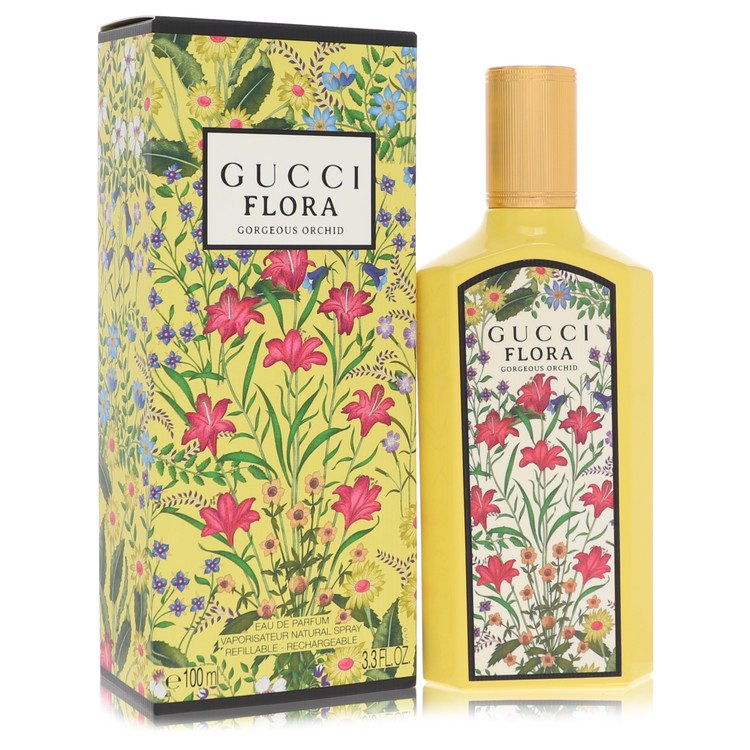 Flora Gorgeous Orchid Eau De Parfum Spray Refillable By Gucci 3.3 oz