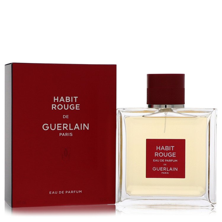 Habit Rouge Eau De Parfum Spray By Guerlain 3.4 oz