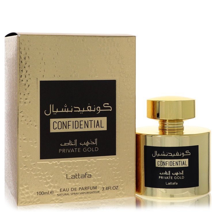 Lattafa Confidential Private Gold Eau De Parfum Spray (Unisex) By Lattafa 3.4 oz