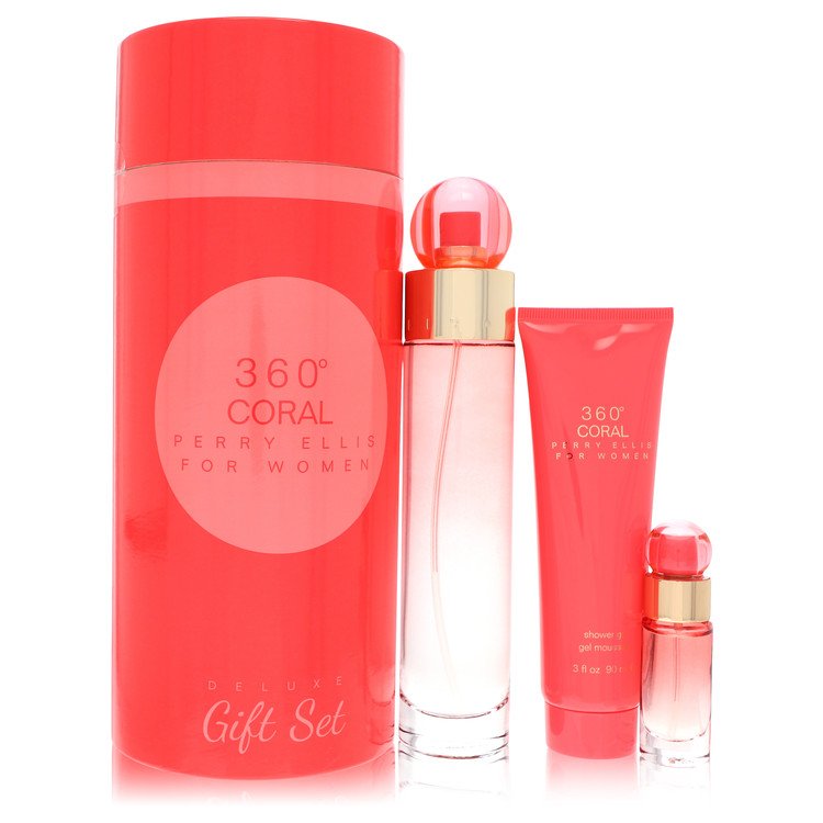 Perry Ellis 360 Coral Gift Set By Perry Ellis 3.4 oz