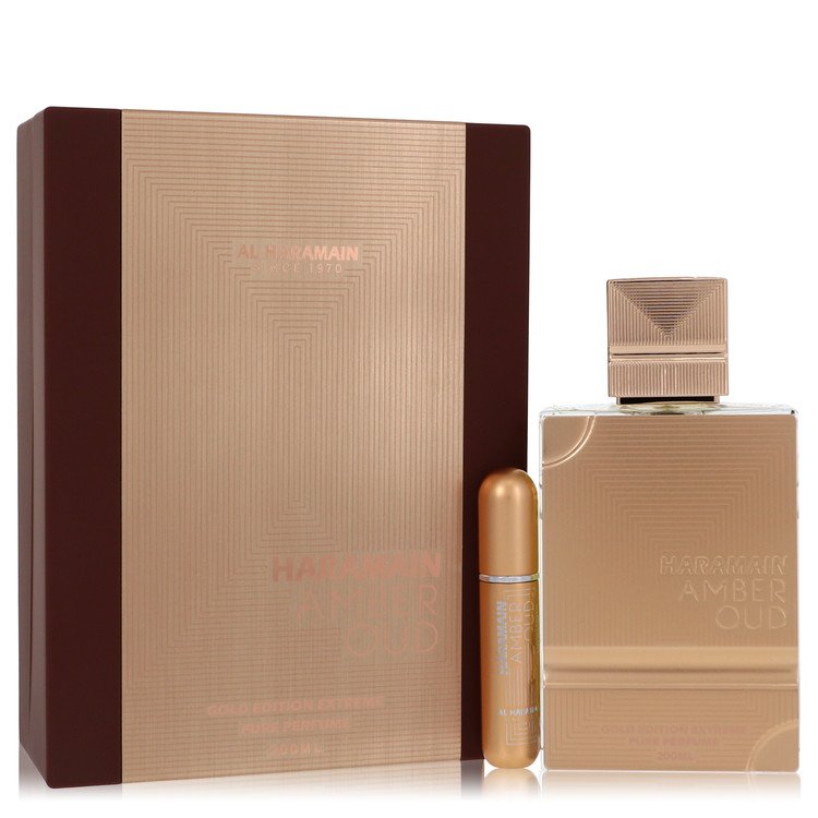 Al Haramain Amber Oud Gold Edition Extreme Gift Set By Al Haramain 3.4 Pure Perfume Spray + 0.34 oz